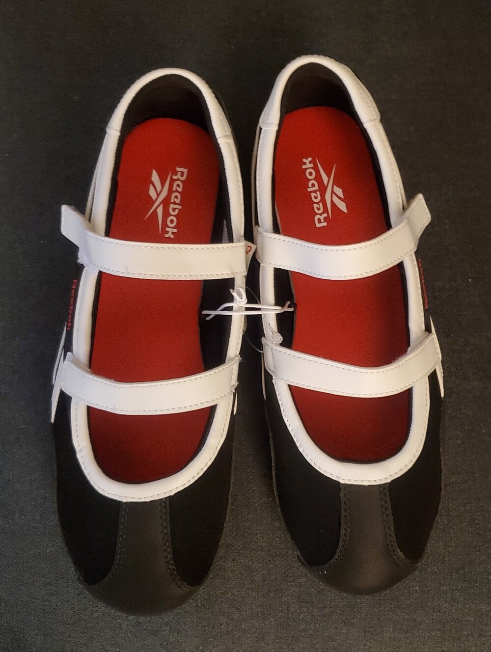 Reebok Black & White With Red Accent Mary Jane Sneakers - Picture 8 of 12
